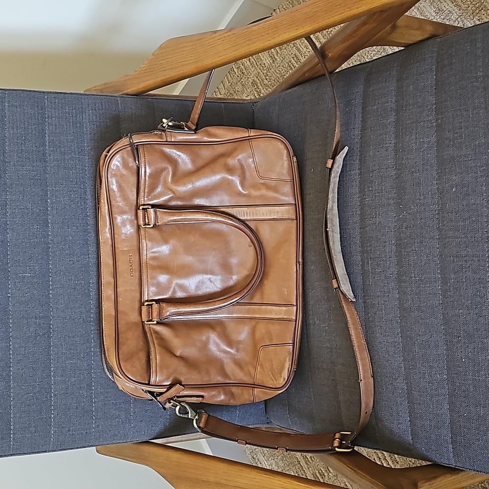 Coach leather messenger briefcase